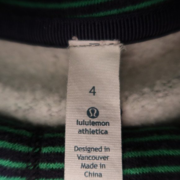 Lululemon Green Striped Pullover Turtleneck Gym Athletic Sweatshirt Womens Sz 4 - Picture 5 of 9